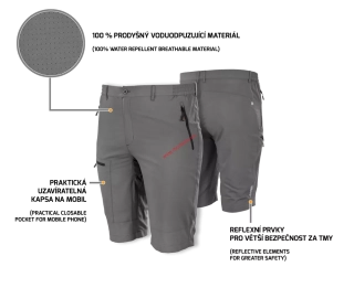 Outdoorové strečové kraťasy SUPERLIGHT SHORTS GREY 0645120020