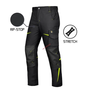KALHOTY pracovní TITANFIT B SP RIP-STOP STRETCH ČERNÉ 46-60 procera